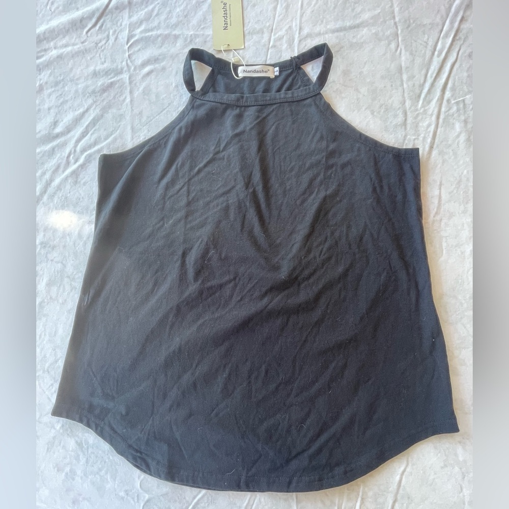 Elegant Black Halter Tank Top